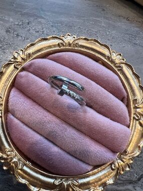 Nail ring silver stainless steel size 8 new